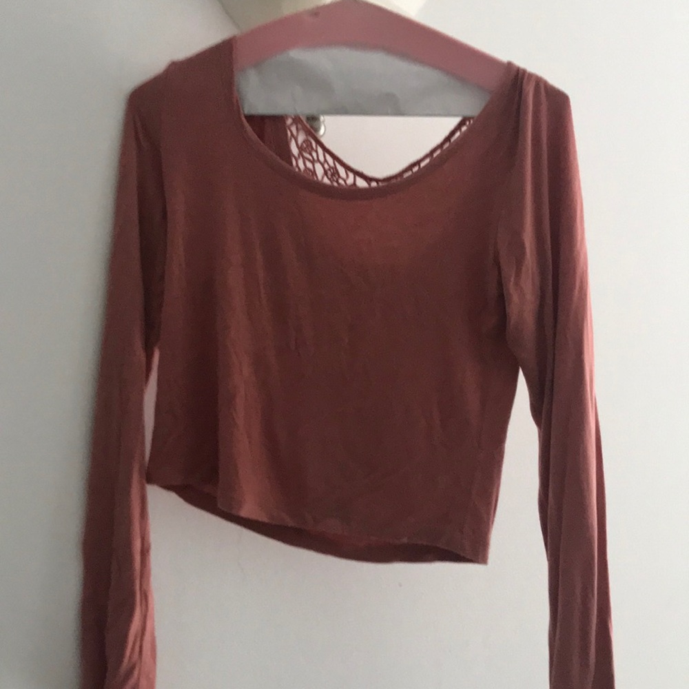 Blush Cotton Long Sleeve Crop